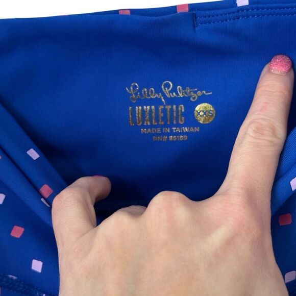 Lilly Pulitzer Royal Blue Luxletic Weekender High Rise UPF 50+ Crop Legging - Picture 10 of 11